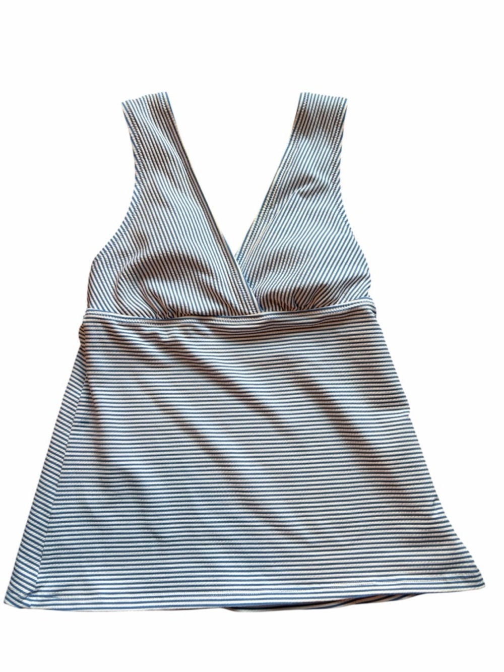 Lands' End Blue and White Striped Tankini Top
